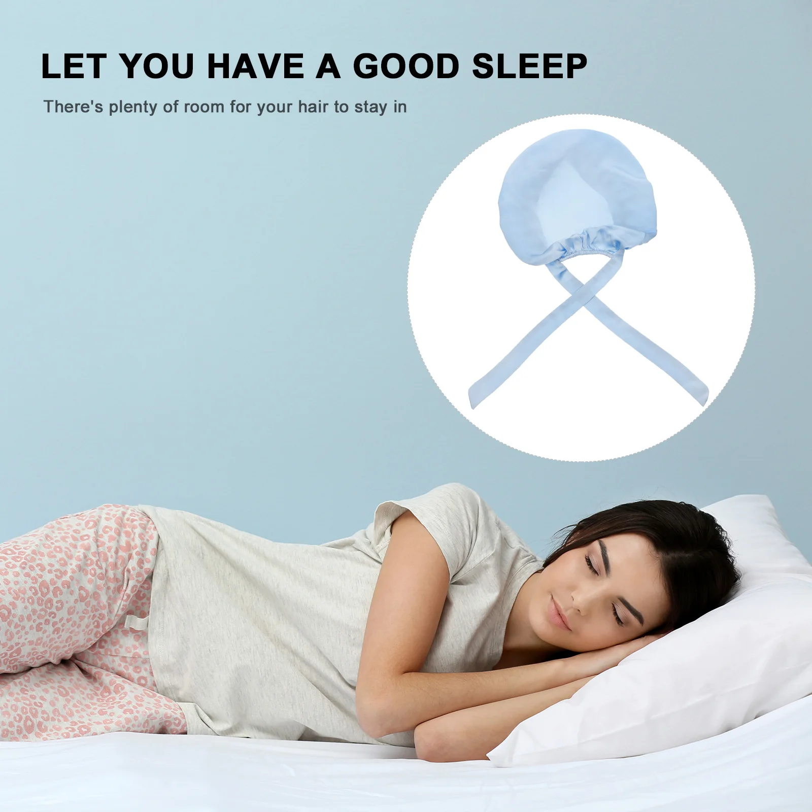 

Silk Sleep Bonnets for Women Elastic Sleeping Adjustable Hat Blue Women's