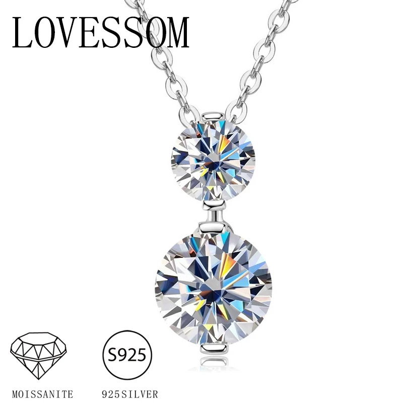 

Серебро 925, 2,5 карата, муассанит, простое классическое модное повседневное мужское и женское ожерелье, цепочка на ключицу