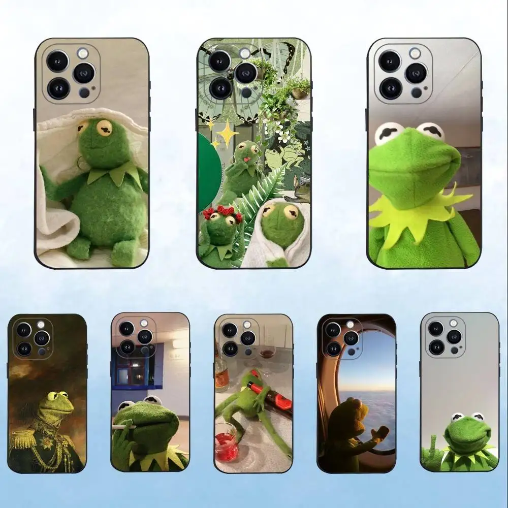 

K-Kermit Enough s-said Phone Case For iPhone 16,15,14,13,12,11 Plus,Pro Max,XS,X,XR,SE,Mini,8,7,Soft Silicone Black Cover