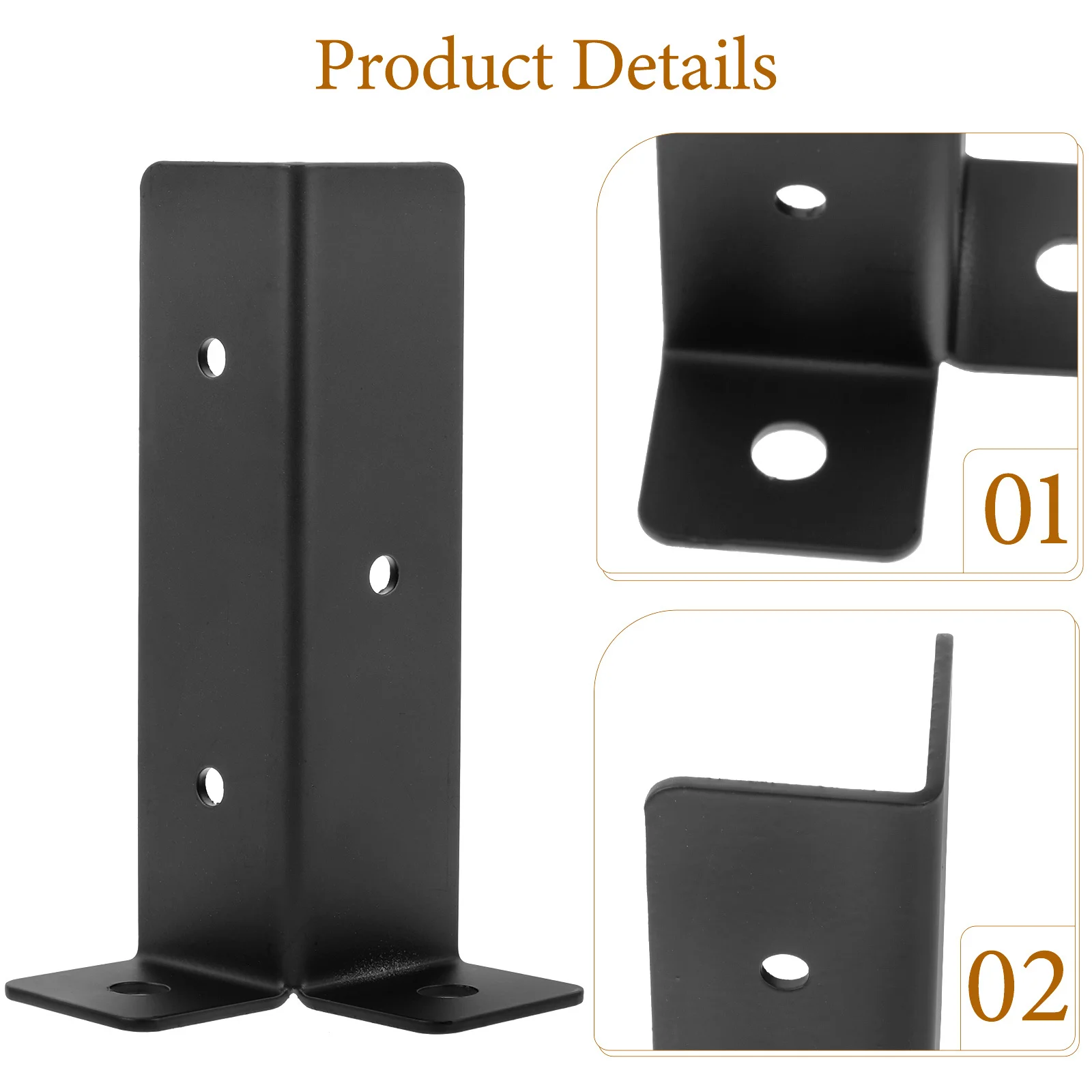 

1Set Mailbox Post Protector Heavy Duty Iron Base for Fence Porch Railing Support Strong Texture Anti-Skid Stable Mounting