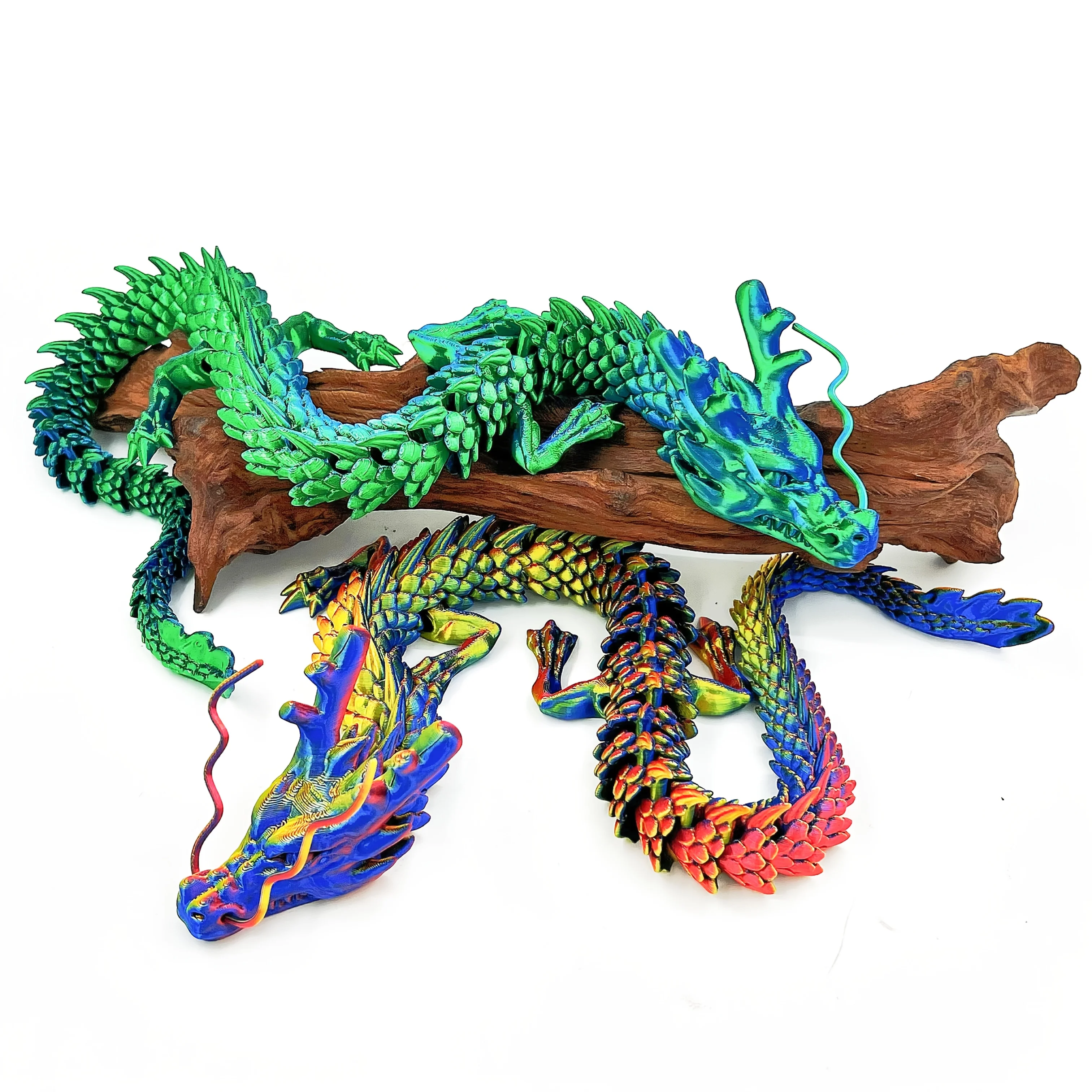 

3D printed Chinese style dragon model with clear scales and claws, living room decoration ornaments, perfect Christmas gift
