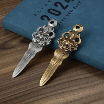 레트로 소드 레터 오프너 아연 합금 휴대용 유틸리티 나이프 커터 봉투 오프너, 우편 나이프 학교 사무용품, 1 개