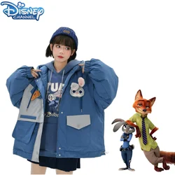 Disney Judy Hopps Nick Wilde Cute Anime Movie Cartoon coppia vestiti di cotone personalizzato creativo Kawaii addensato giacca regalo