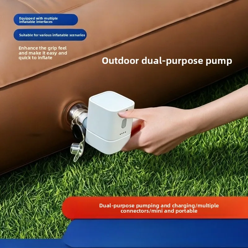 1200mAh Wireless Mini Air Pump Portable Inflator Vacuum Pump for Air Mattress Storage Bag Outdoor Camping Use