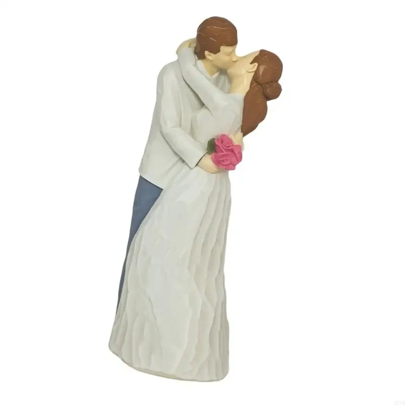 4X7B Resins Anniversary Sculpture Loving Elderly Couple Statue Romantics Home Decors