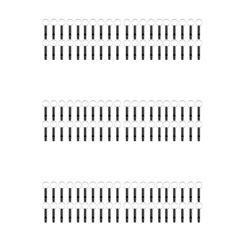 【special】120-pack-aluminum-whistle-sports-whistle-emergency-survival-whistles-with-key-chainblack