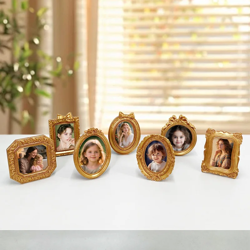 Mini-Fotorahmen im europäischen Stil, Tisch- und Wandfotorahmen, Heimdekoration, Erinnerungs-Tischdekoration, Bilderrahmen – Detail 12