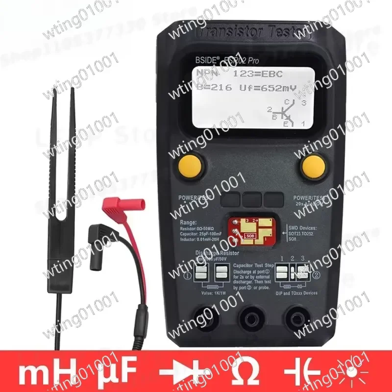 for M328 ESR02 Pro Digital LCR Meter Measures Resistance Capacitance Inductance Diode Transistor Battery Internal Impedance