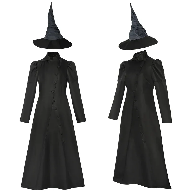 

Фильм Wicked Косплей Эльфаба Черное платье Шляпа Костюм Костюм для ролевых игр Хэллоуин Праздничная одежда Униформа ведьмы 5;d'2.y;8'