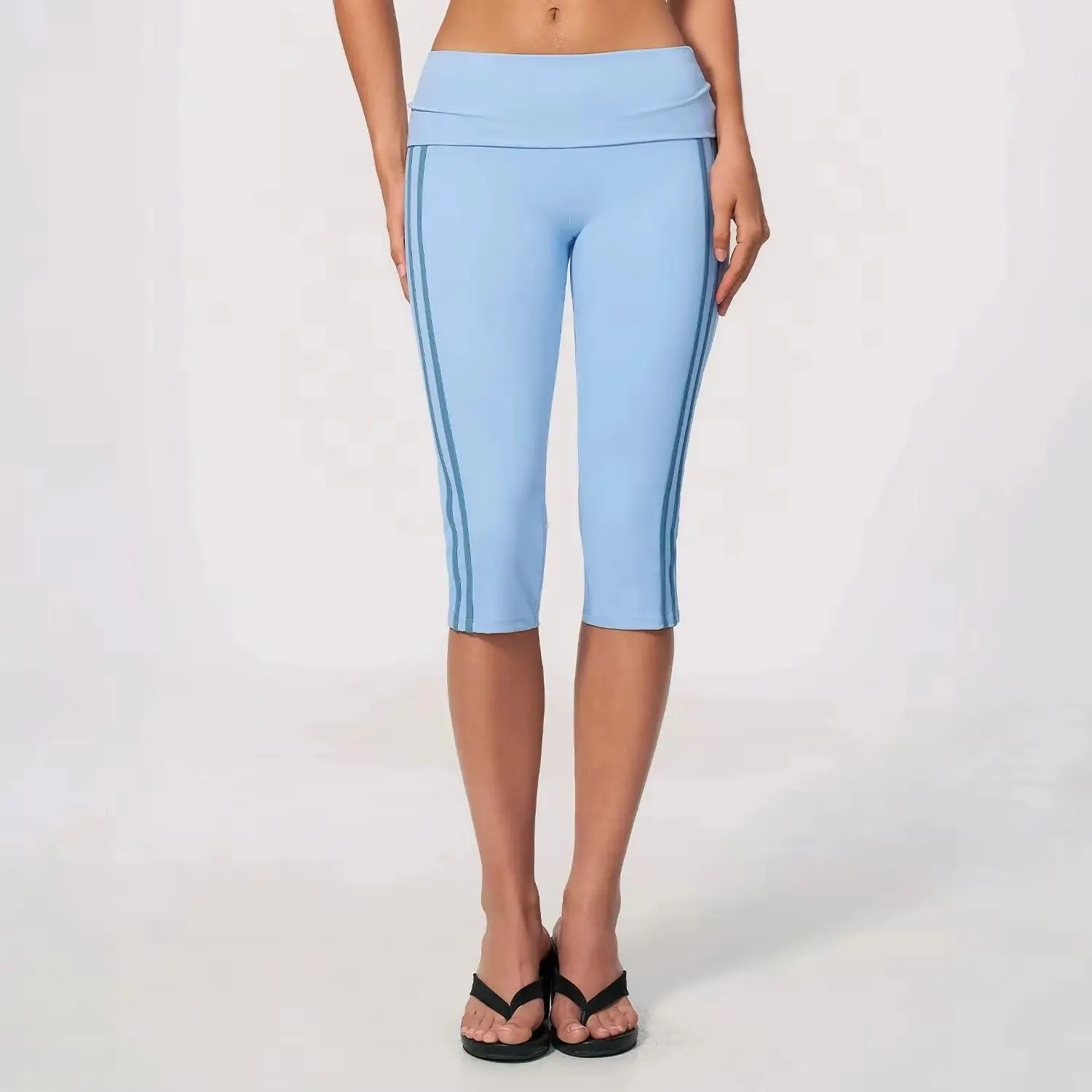 Women Yoga Capri Pants Women Fitness Leggings Running Cycling Pants Breathable Sports Leggings Waist Summer Workout Gym Clothing