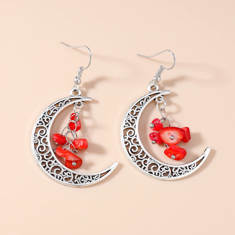 Aihua Böhmen Unregelmäßige Steine Creasent Mond Ohrringe Für Frauen Persönlichkeit Ästhetische Mode Ohrringe Schmuck Geburtstag Geschenke – Detail 8