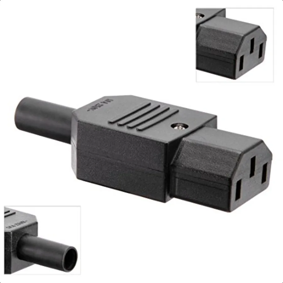 Uxcell 10 قطعة AC250V 10A IEC320 C13 أنثى 3 محطات موصل محول الطاقة