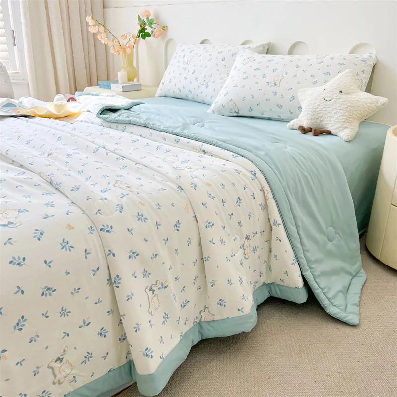 2025 100% لحاف صيفي من القطن صديق للبشرة خفيف الوزن معزي فاخر نمط مطبوع بطانية رقيقة/لحاف/لحاف فائق النعومة