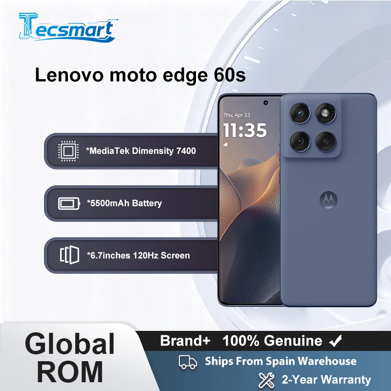 Smartphone - ROM mondiale Lenovo moto edge 60s motorola edge 60s MTK Dimensity 7400 �cran 6,7 pouces 120 Hz Batterie 5500 mAh Charge 68 W NFC CN Version Motorola edge 60 fusion