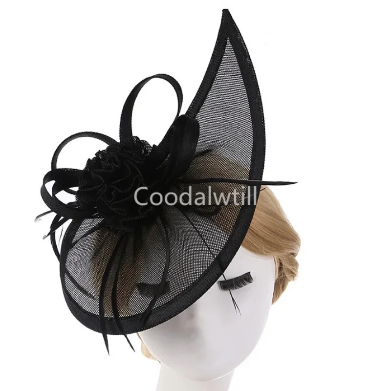 

Black Nice Fascinator Headpiece Women Derby Wedding Fascinator Hats Headband Flower Handband Ladies Church Wedding Headwear