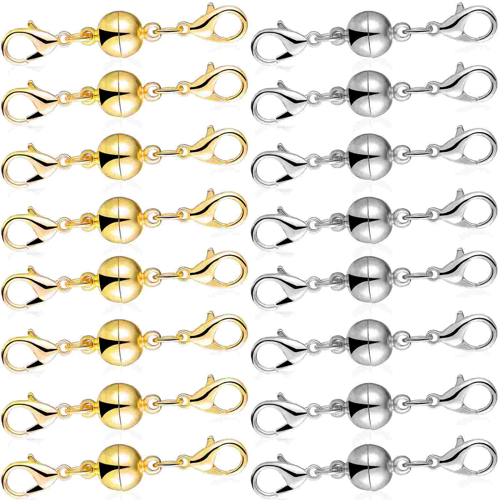 20 Pcs Copper Magnetic Connector Clips Lobster Clasp for Necklace Bracelet Extension Jewelry Making Accessories