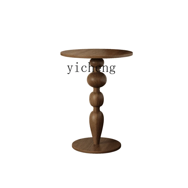 

ZC Creative Coffee Table Movable Side Table Middle Ancient Living Room Home Solid Wood Small Tea Table