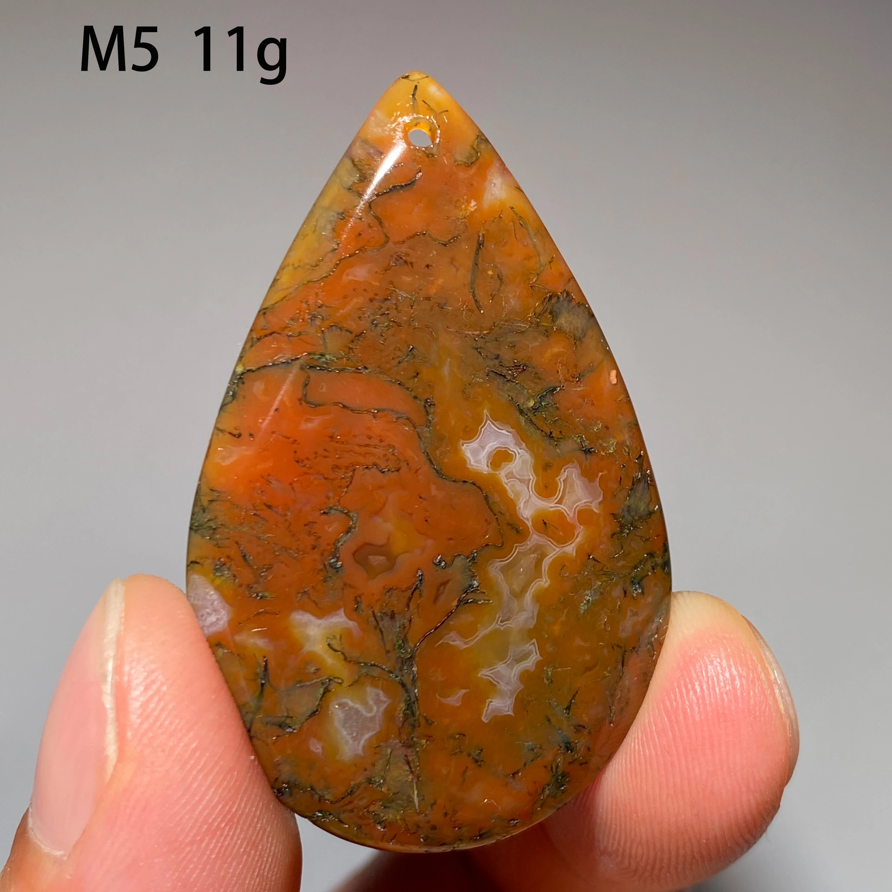 Natural Crystal Red Moss Agate, Water Drop Shape, Healing Gemstone, Reiki Energy Accessory, Polished Home Decorations, Gift，Diy - view 6