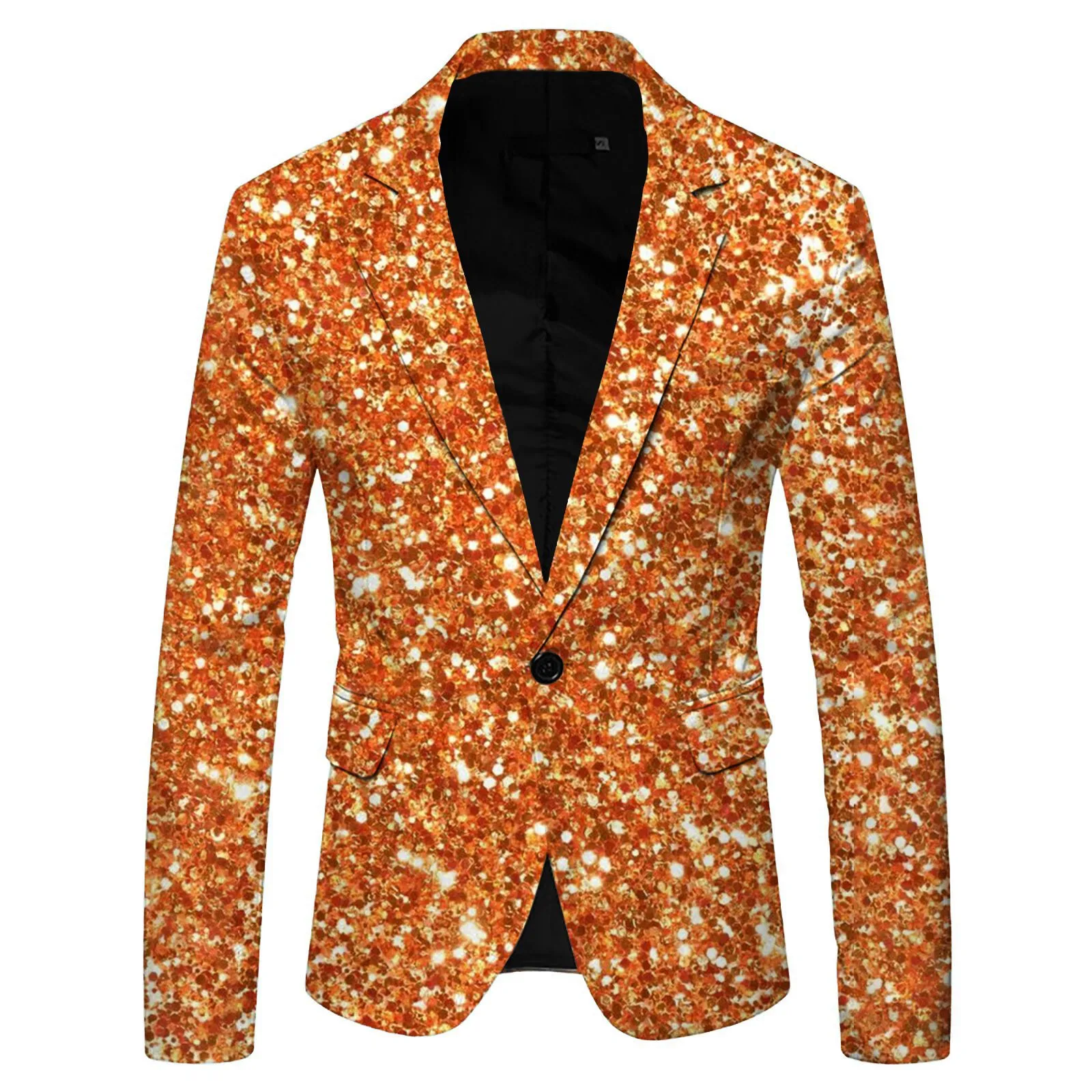 Shiny Gold Sequin Glitter Embellished Blazer Jacket Men Nightclub Prom Suit Blazer Men Costume Homme Stage Clothes For Singers