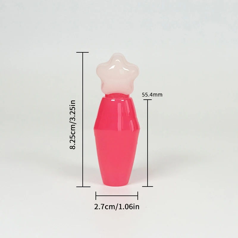 Sternförmige Lipgloss-Röhre, transparent, dicker Stab, großer Bürstenkopf, leere Flasche, Lippenglasurbehälter, wiederverwendbare Lippenstiftbehälter