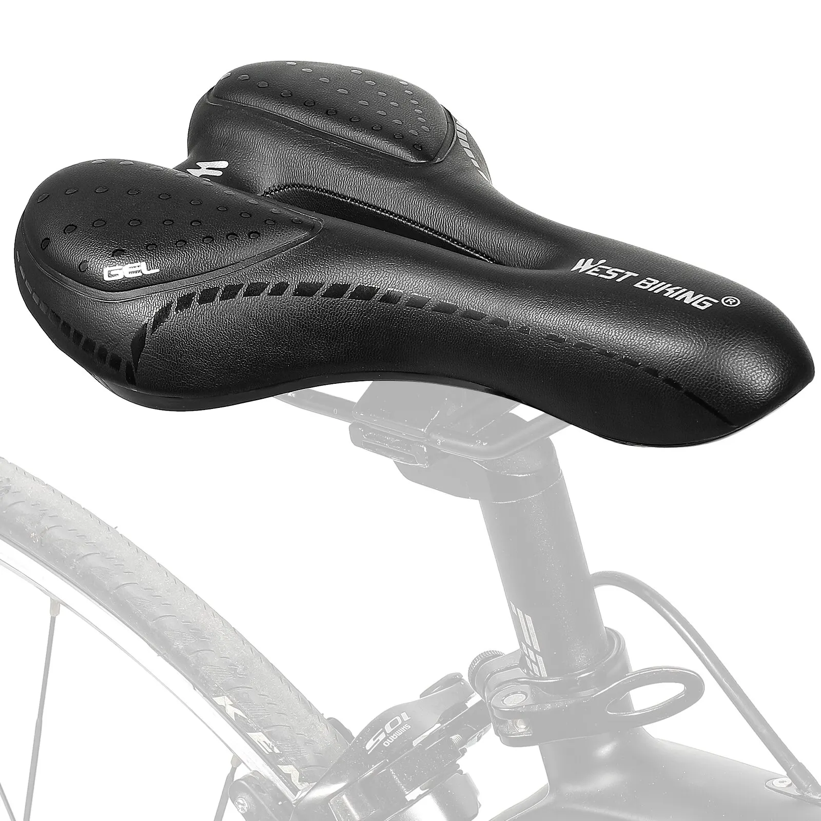 WEST BIKING Bike Saddle MTB Mountain Road Bicycle Seat PU Leather Gel Painless Cycling Cushion BMX Comfortable Shockproof Parts