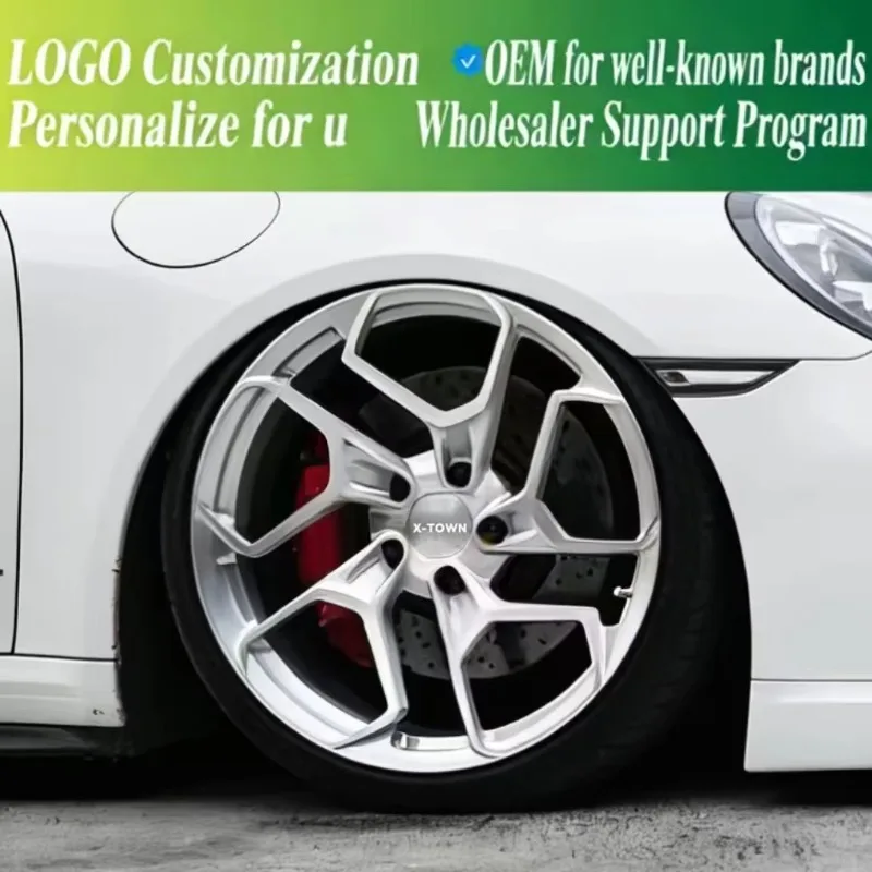 18 19 20 23 24 Inch Brushed Silver 5x112 5x114.3  5x120 5x1143 Custom Forged Wheels for Porsche 911 Macan for Mercedes C63 E63