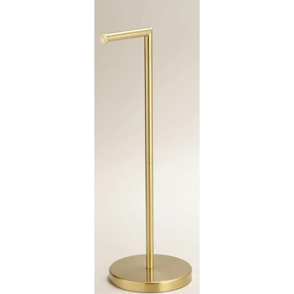 

Brushed Gold Toilet Paper Holder Stand, Stainless Steel Free Standing Bathroom Kitchen Roll Holder with Heavy Base