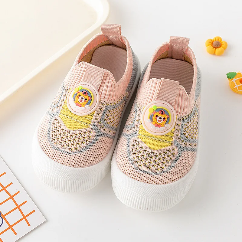 Summer Children Cute Cartoon Pattern Simple Fashion Baby Mesh Breathable Soft Soles Comfortable Non-slip Toddler Shoes