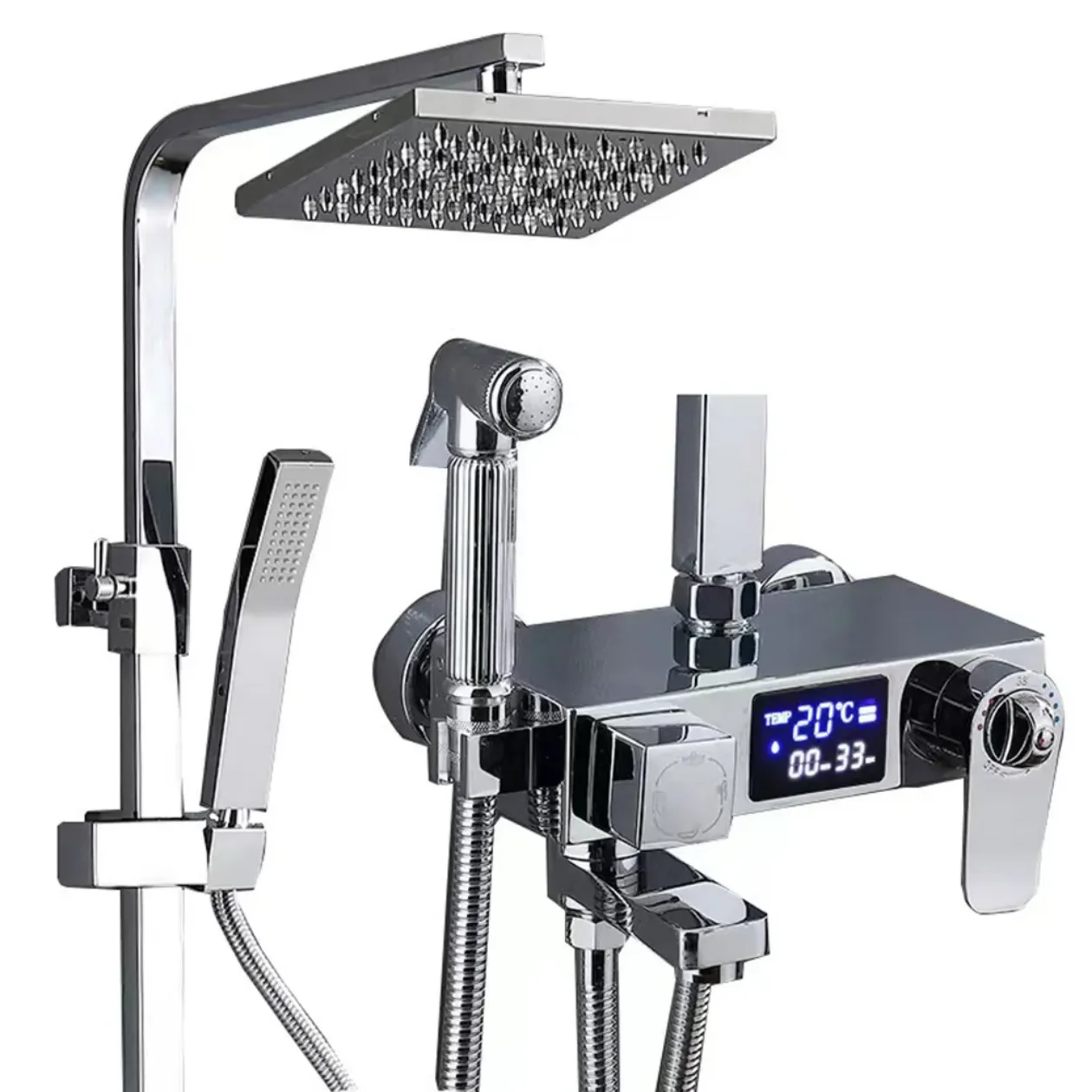 

Современный настенный набор для тропического душа с одной ручкой, полированная латунь, мягкий распылительный узор для отелей, хромированный смеситель для ванны, душа