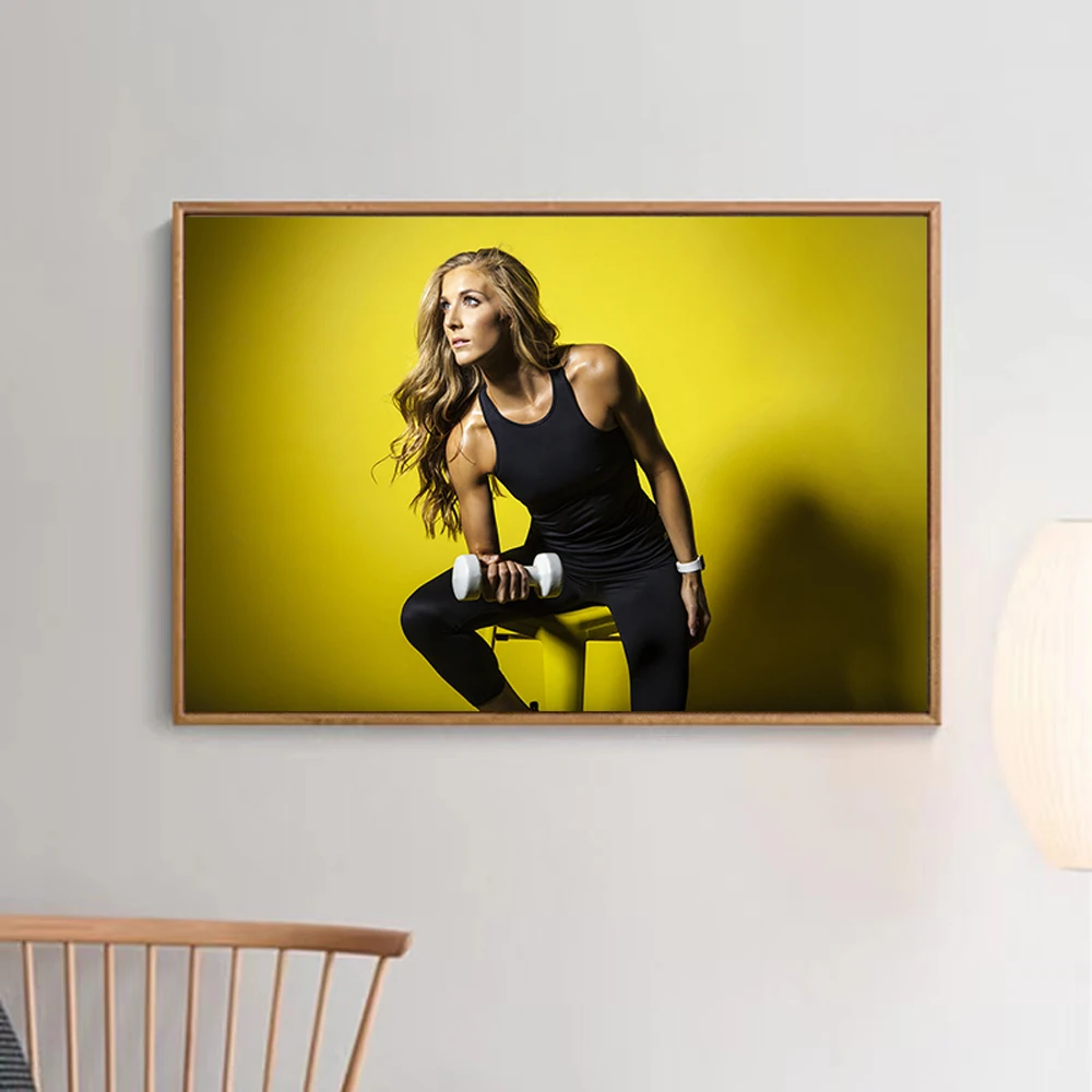 001 رفع الدمبل التدريب اللياقة البدنية كمال الاجسام المرأة مثير جميل Strong2 طباعة الحرير المشارك الفن غرفة داخلية جدار ديكور هدية
