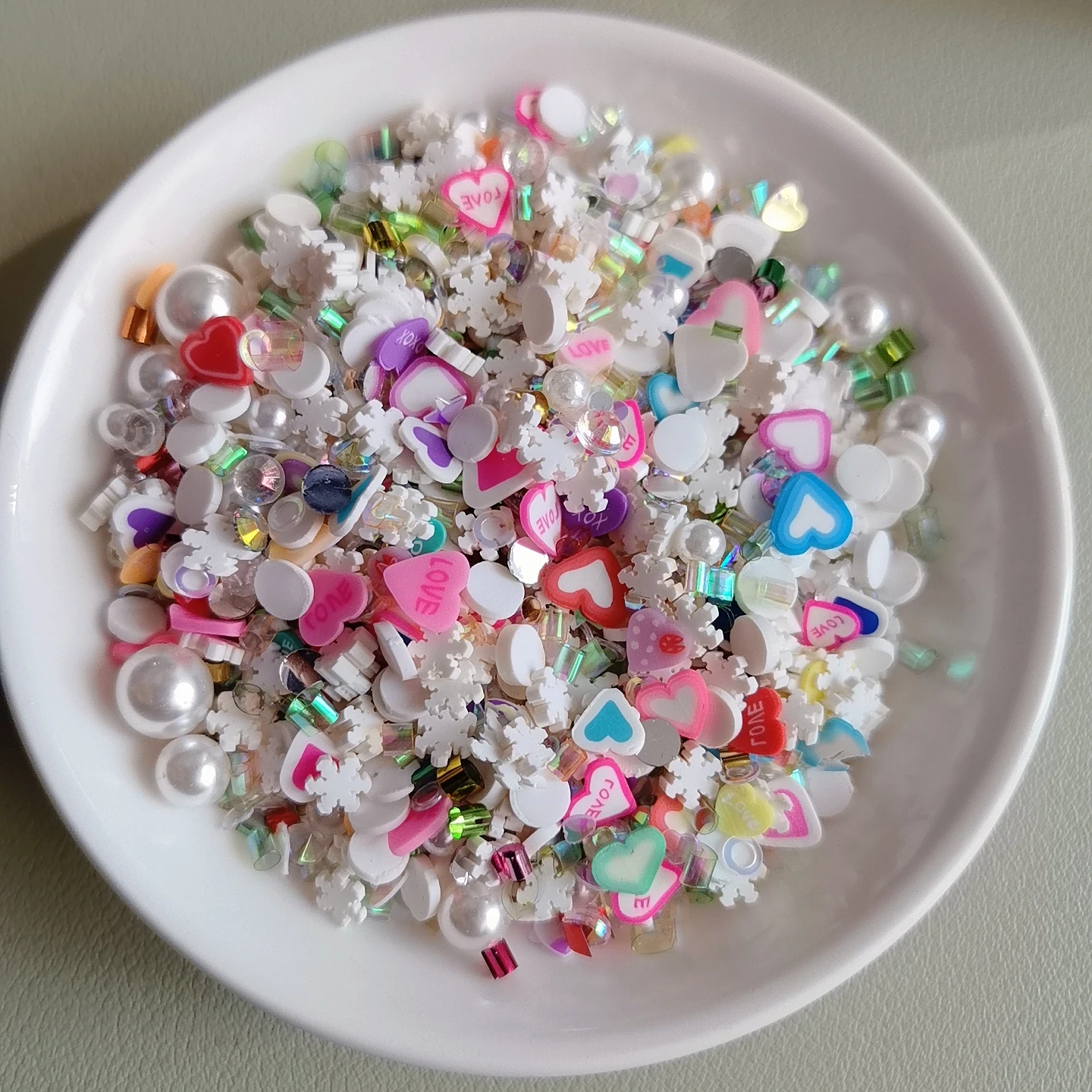 Valentine's Days Themed Sweet Hearts Cute Bingsu Bings Pearls Polymer Clay Slices Sprinkles For DIY Crafts Filling