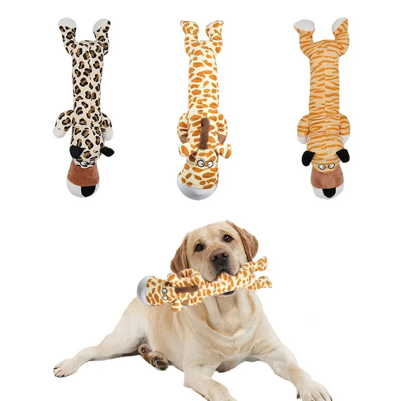 

Pet Dog Training Toys with Sound Paper Sound Giraffe Leopard Animals Shape Puppy Chew Interactive Funny Dogs Molar Toys Supplies