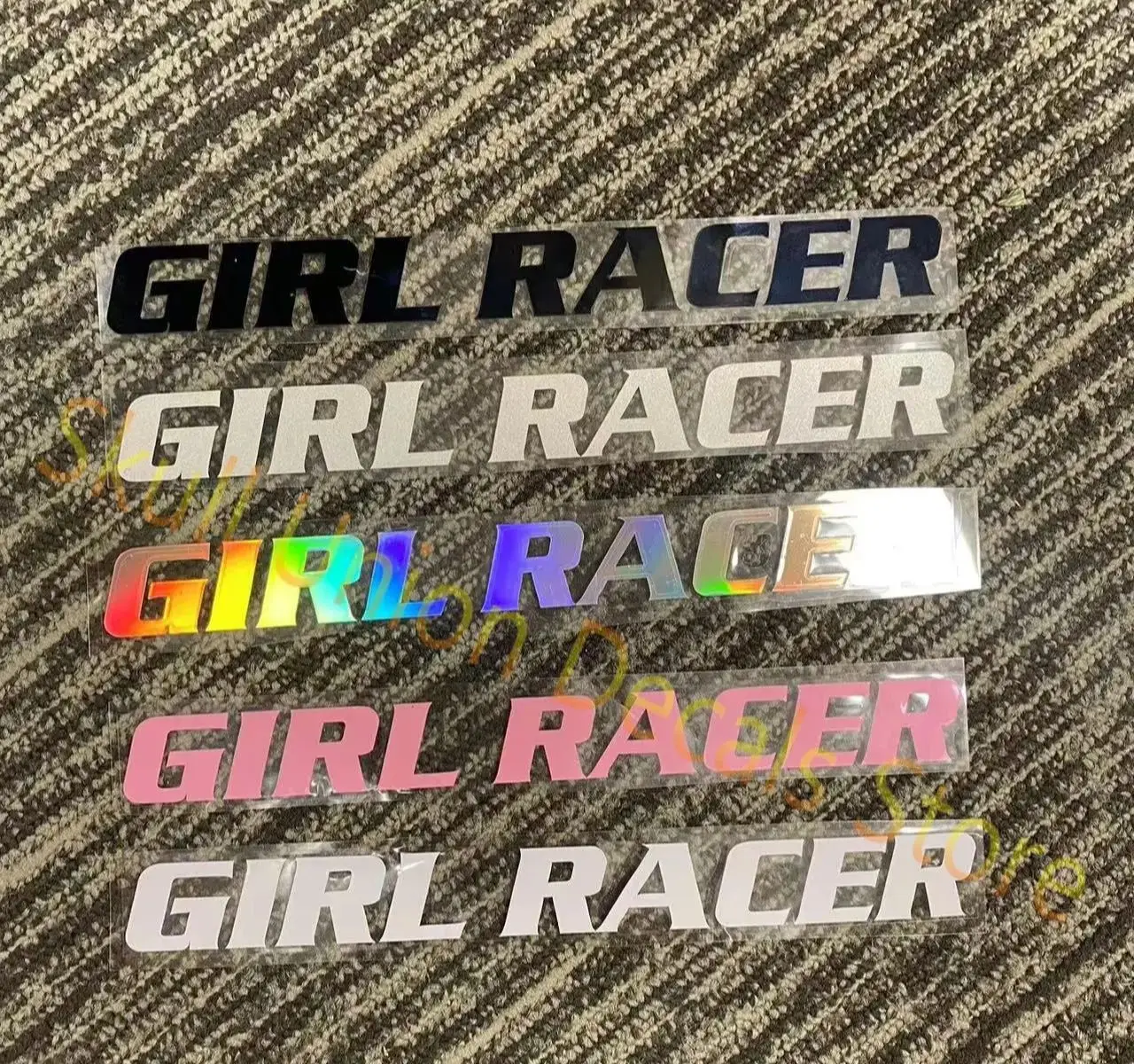 GIRL RACER Car Decals Sticker Motorcycle Helmet Funny Waterproof Reflective Sticker Vinyl Car Window windshield Decals Styling