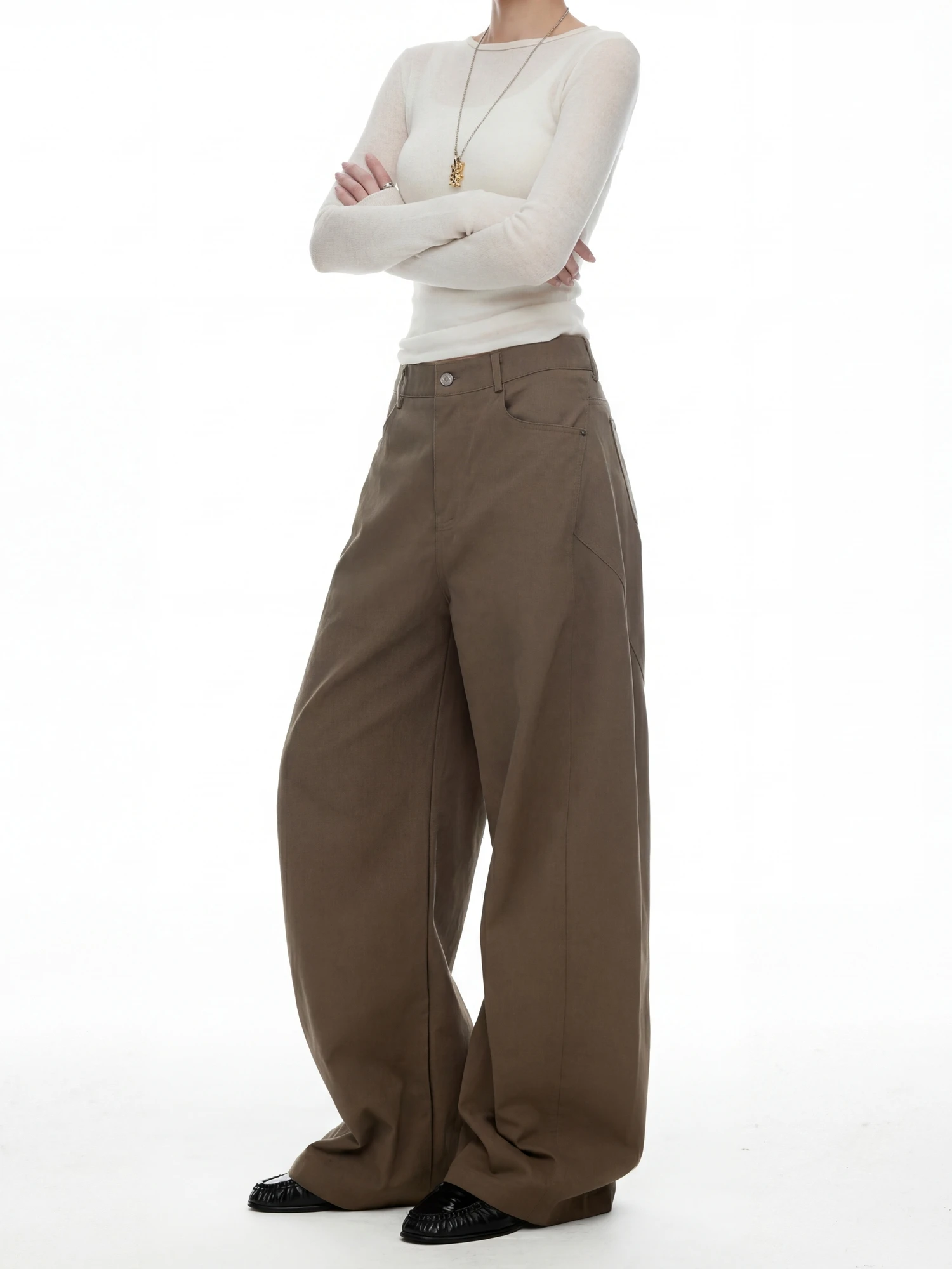 

Американские ретро-брюки в рабочем стиле, повседневные, женские, прямые, широкие, весенние, свободные, хлопковые, модель L W...