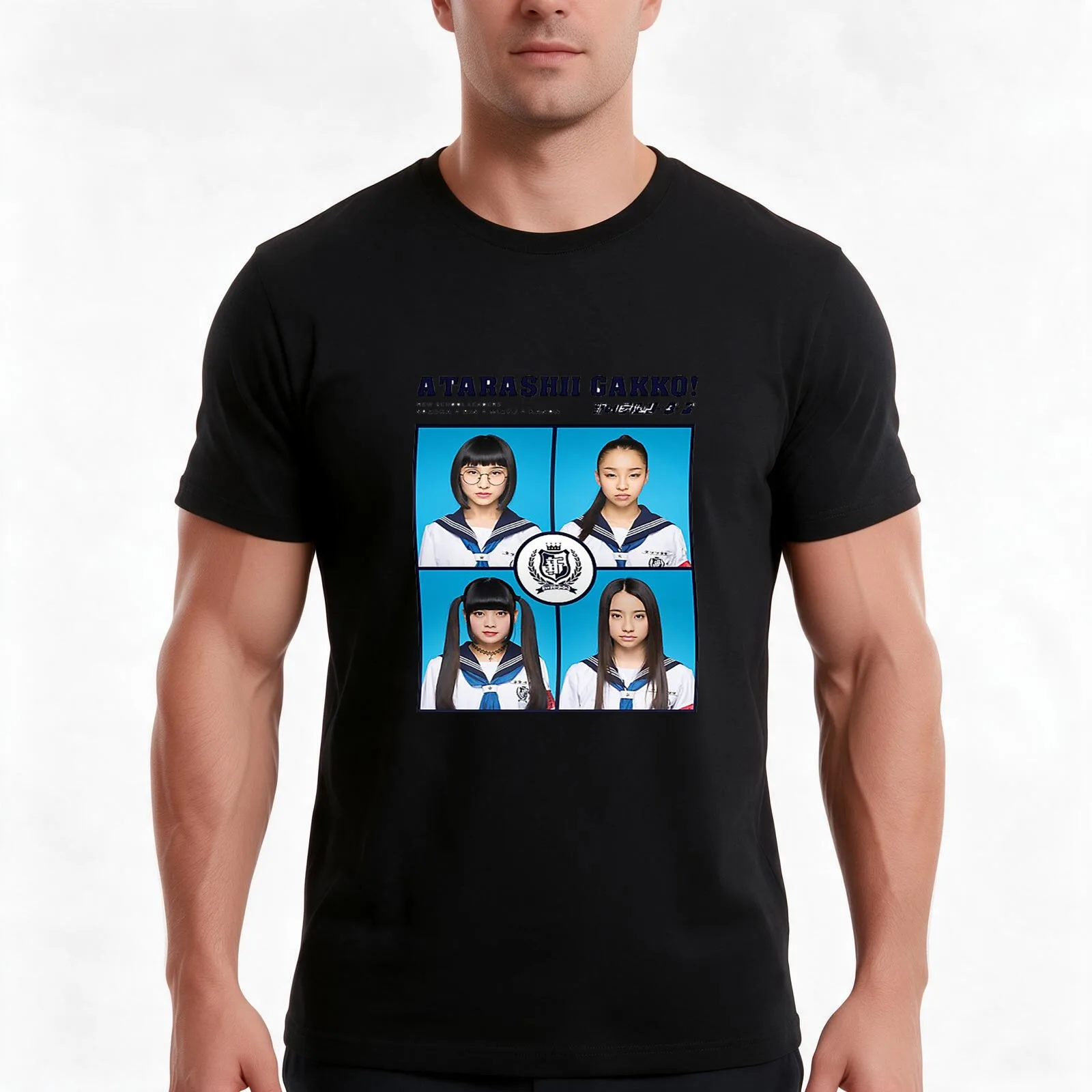 NO LEADERS atarashii 88 gakko MERCH T-Shirt, Summer Casual Cotton Tee, Oversized Streetwear Tops, Vintage Graphic Print