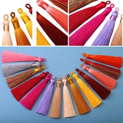 5/10Pcs Silk Tassel Earrings pendant Charms Crafts Silver End Caps Tassels Brush For DIY Jewelry Making Accessories Small 8cm