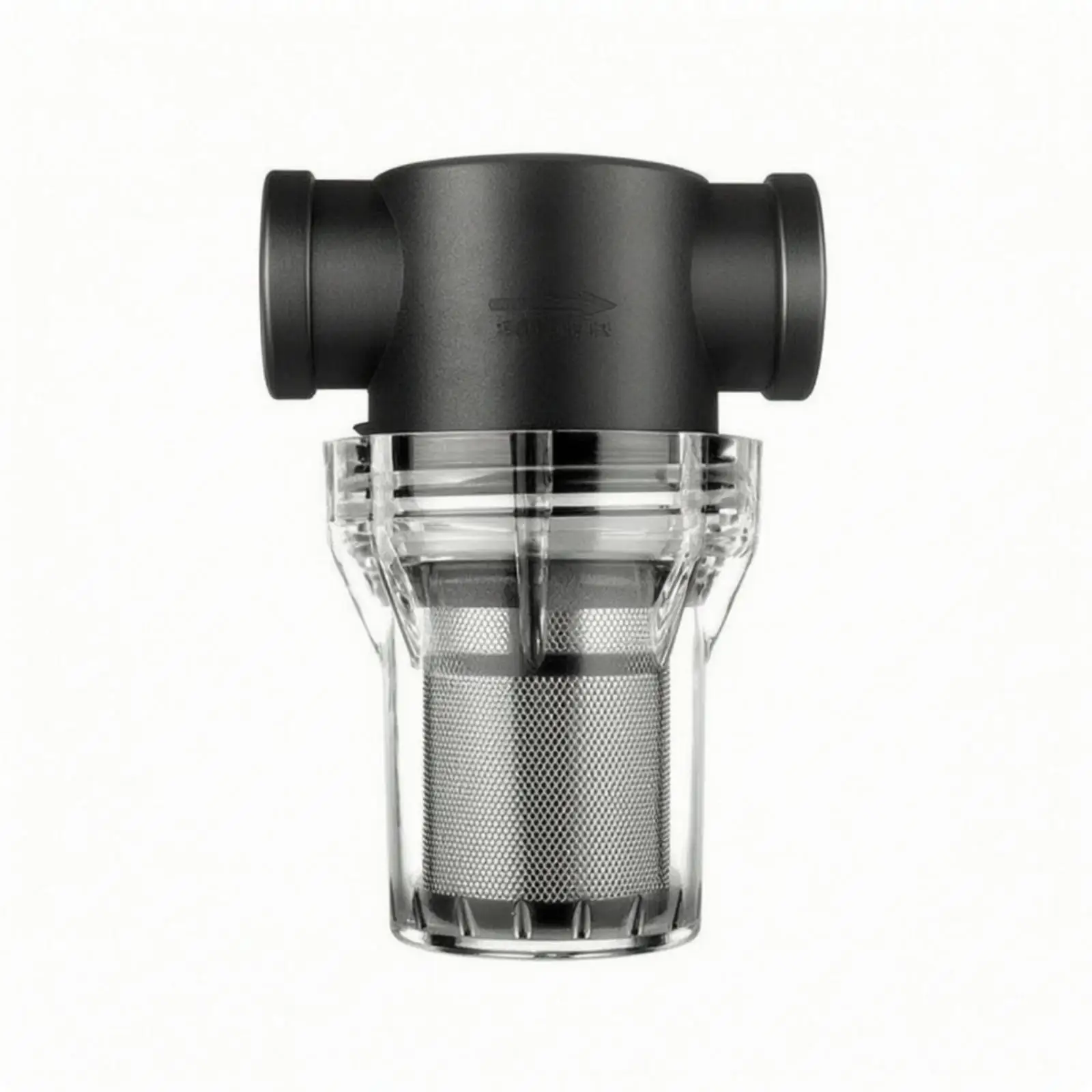 Clear Bowl Float Control Valve Water Strainer with L Shape Body for Tight Plumbing Installations