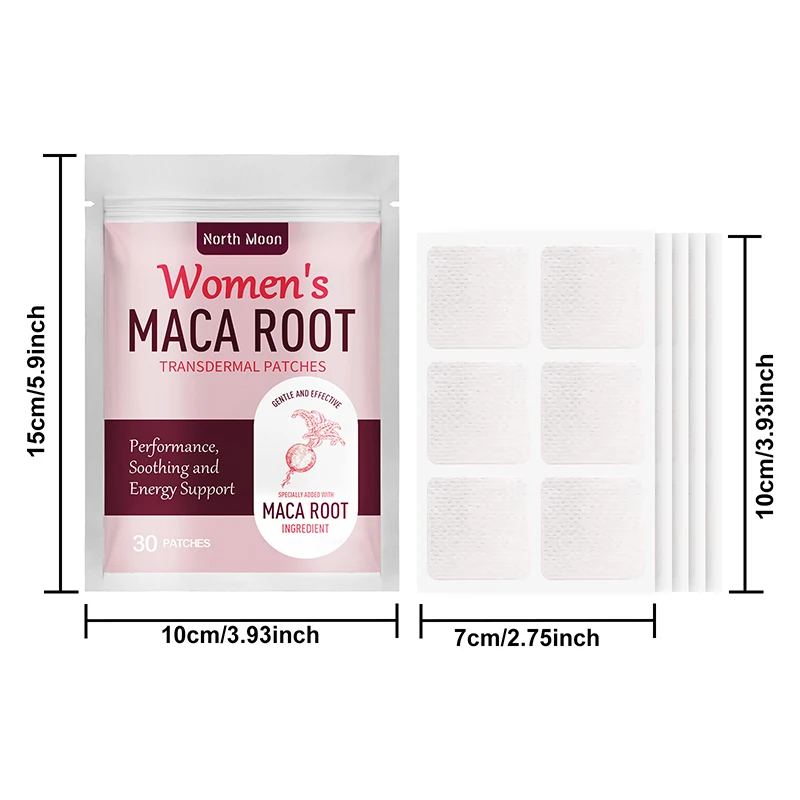 30 رقعًا للعناية بالجسم الأنثوي، مكونات طبيعية، رقع ماكا جذر عبر الجلد، تدعم توازن الهرمونات للطاقة، مصنوعة خصيصًا #6