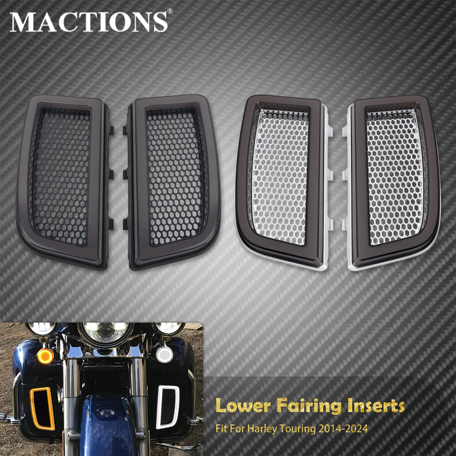 Motorcycle LED Lower Fairing Light Turn Signal Running Inserts Lamp For Harley Touring Ultra Limited Street Road Glide 2014-2024