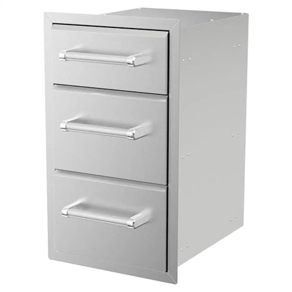 304 Stainless Steel Triple Drawer Built-in Outdoor Kitchen Storage Heavy Duty & Universal Mount System 780-0016C