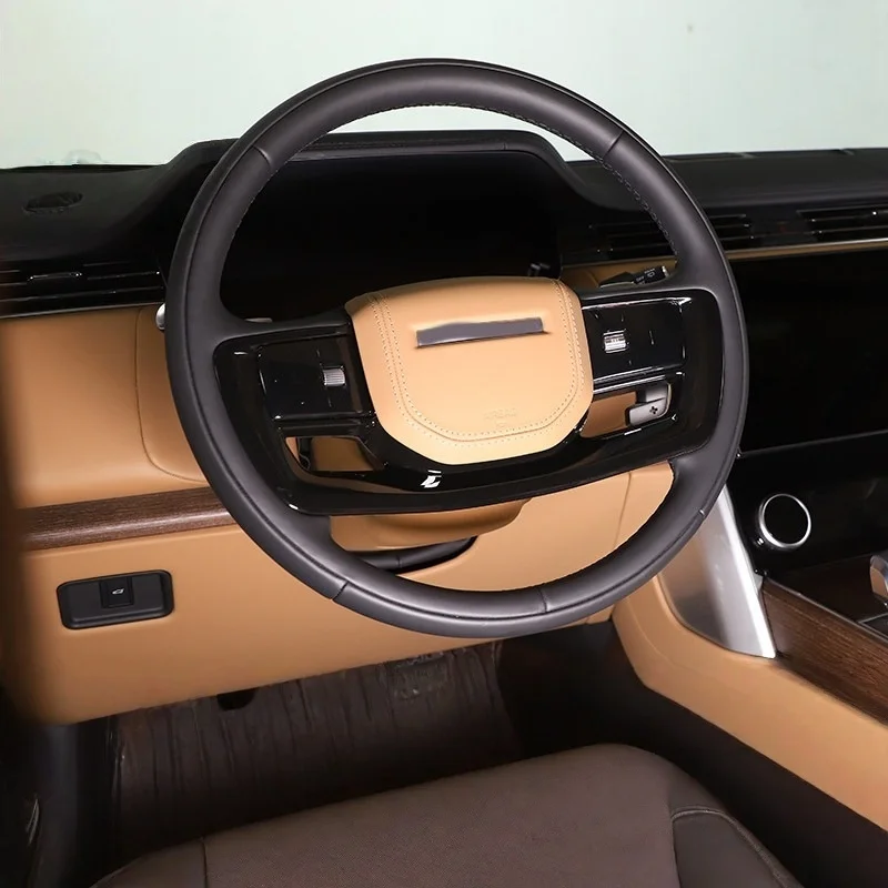 

Carbon Fiber / Glossy Black Accessories For Land Rover Range Rover Vogue L460 2023-26 Car Inner Steering Wheel Frame Cover Trim