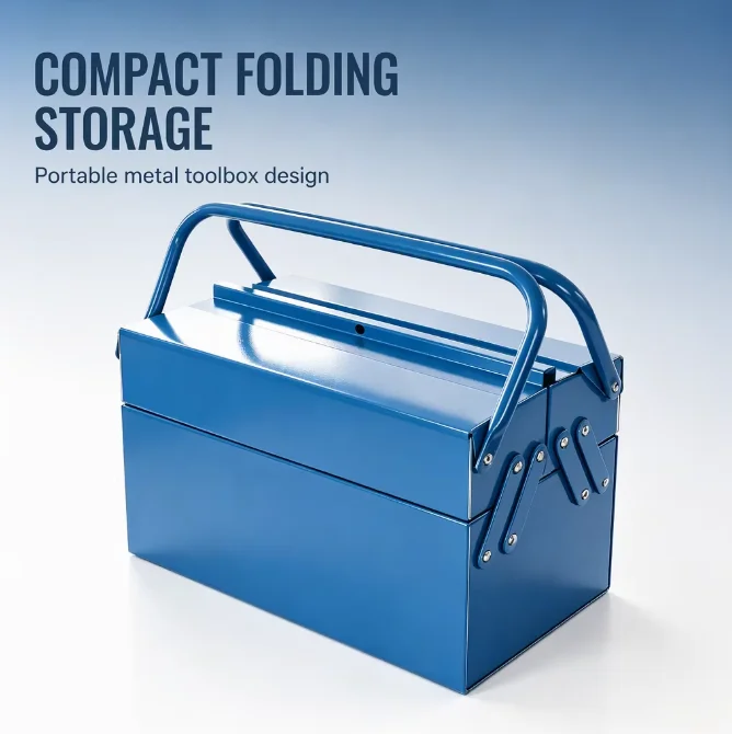 a forMetal Tool Box Multi Tier Fold Out Steel Toolbox Hand Carry Storage Case for Mechanic Hand Tools Hardware Organization