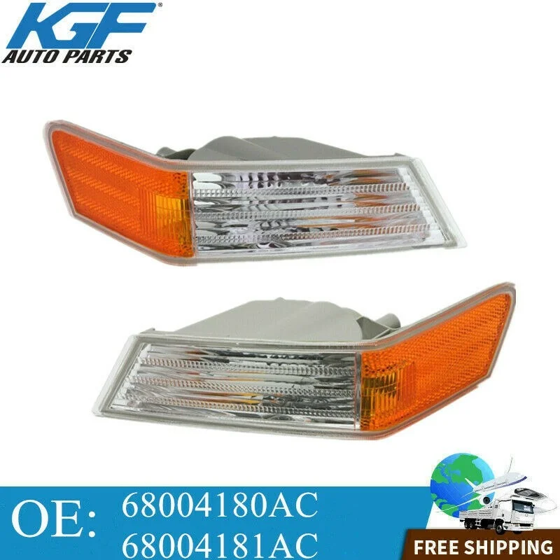 

For 07-14 Jeep Patriot Parking Light Turn Signal Directional Lamp Front 2 Set 68004180AC 68004181AC