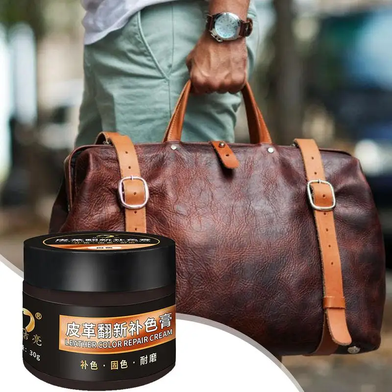 30g Leather Skin Refurbish Repair Tool Leather Color Supplement Repair Cream Auto Seat Sofa Coats Holes Scratch Cracks Repair