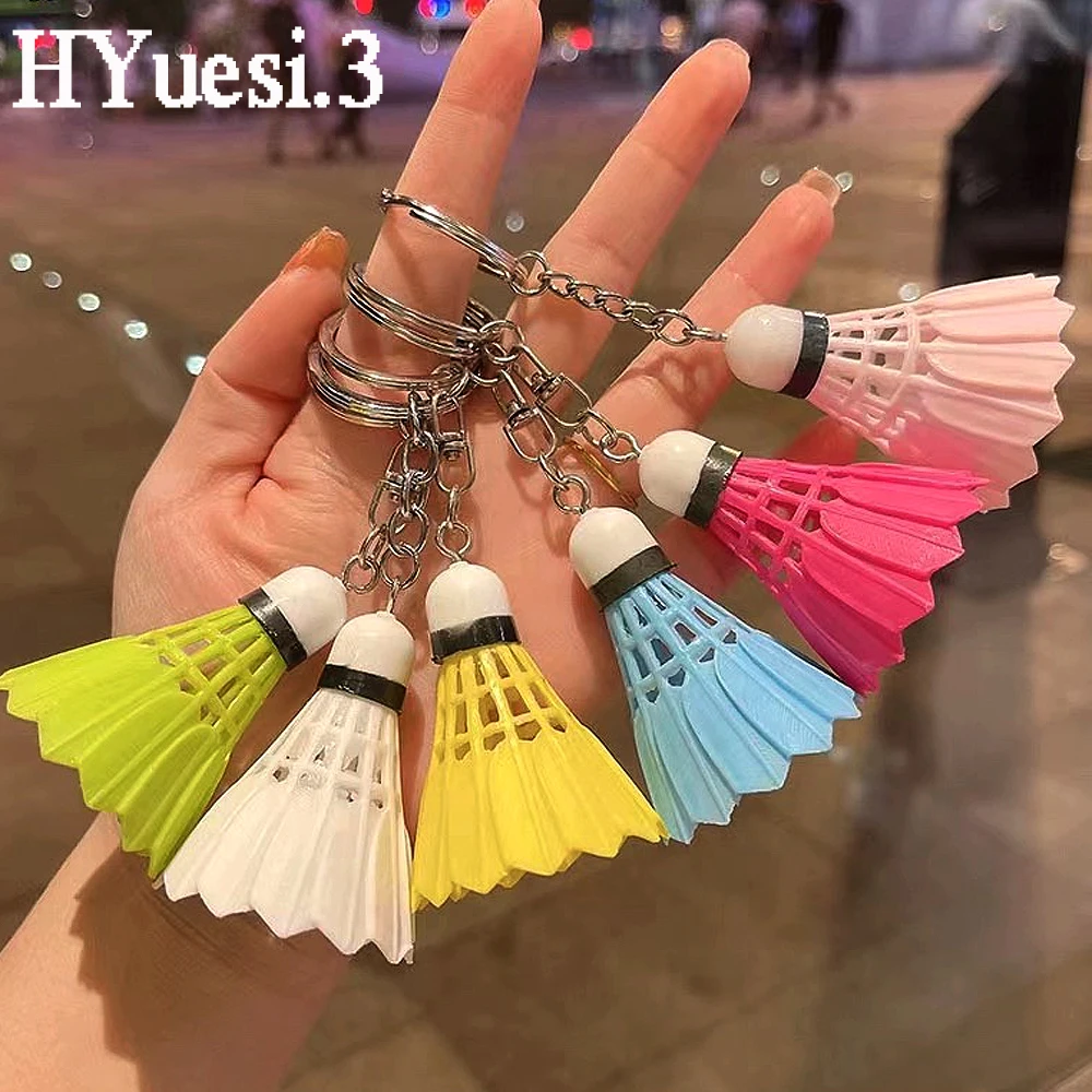 Sport Styles Mini Badminton Keychain Unisex Metal Badminton Racket Key Ring Purse Bag Backpack Decor Accessories