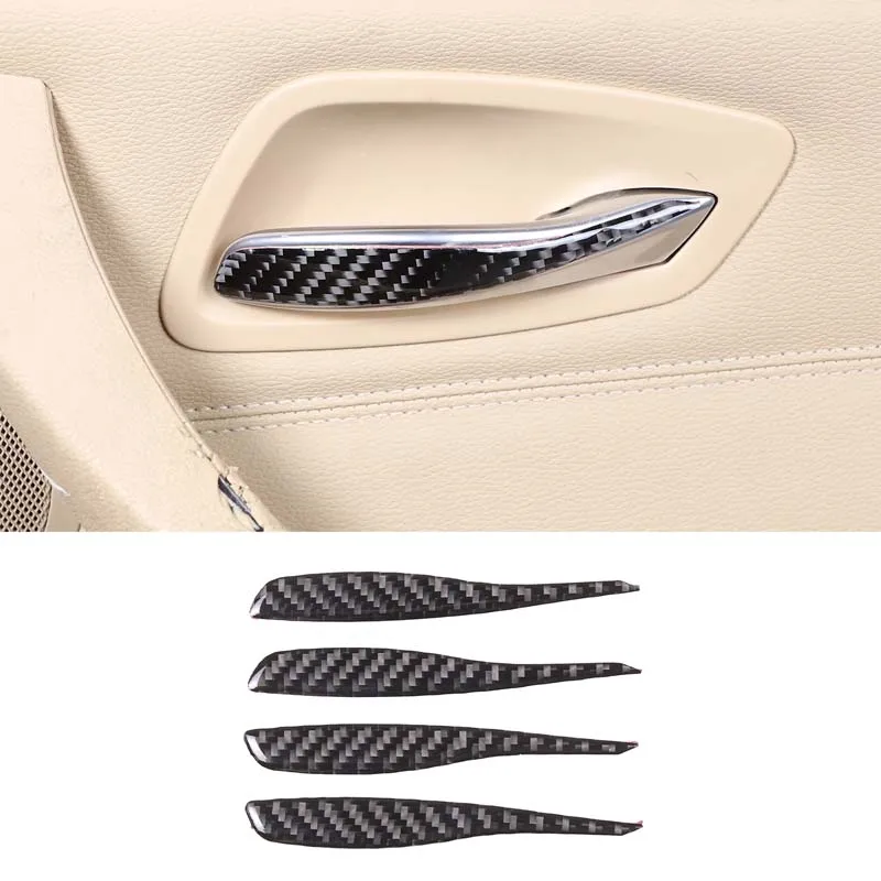 For BMW 3 Series E90 2005-2012 Soft Carbon Fiber Car Interior Door Handle Decorative Sticker Interior Modification Accessories