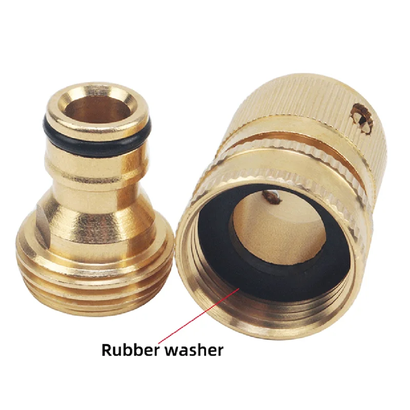 

Brass 3/4Inch Threaded Quick Connector, Garden Water Connector, Car Washing Machine Male/Female 3/4Inch-Hot