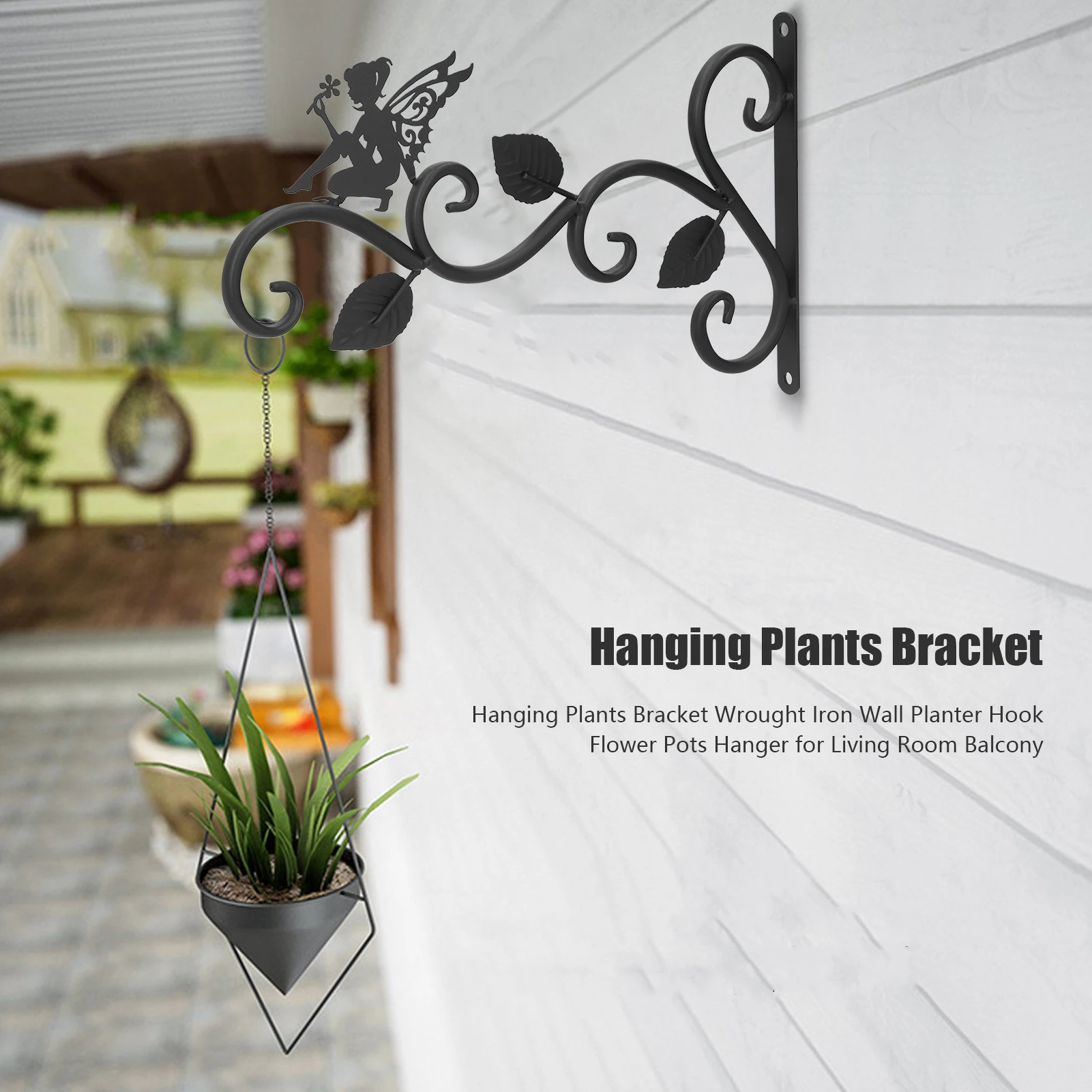 Hanging Flowerpot Bracket Iron Art Planter Hook Wall Mounted Flower Pot Hanger For Garden Yard Decor