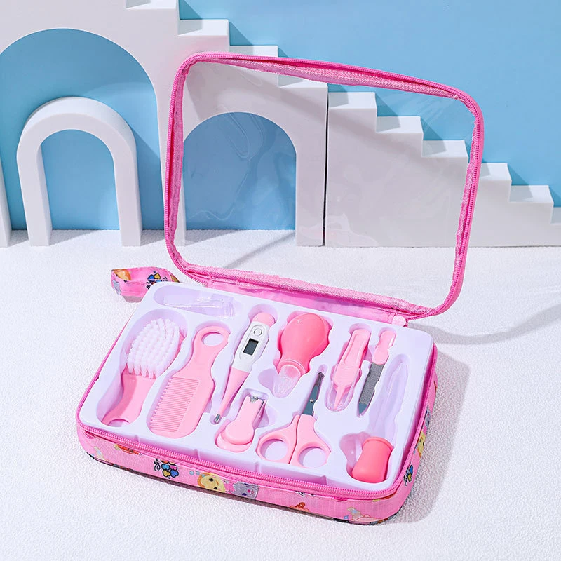 10PCS Baby Care Clean Set Nail Knife Nail Cutting Safe Comb Brush Thermometer Baby Nursing Tool Combination Set Care Package