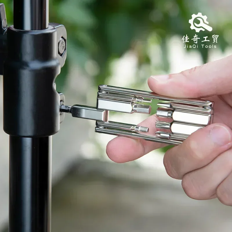 Key Tools Multifunctional Bicycle Hex Parts Portable Mini End Foldable Repair Screwdriver Box Set Wrench